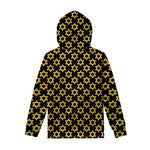 Black And Yellow Star of David Print Pullover Hoodie