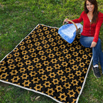Black And Yellow Star of David Print Quilt