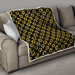 Black And Yellow Star of David Print Quilt