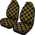 Black And Yellow Star of David Print Universal Fit Car Seat Covers