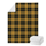 Black And Yellow Tartan Pattern Print Blanket