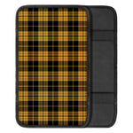 Black And Yellow Tartan Pattern Print Car Center Console Cover