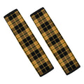 Black And Yellow Tartan Pattern Print Car Seat Belt Covers