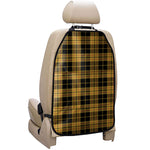 Black And Yellow Tartan Pattern Print Car Seat Organizers