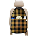 Black And Yellow Tartan Pattern Print Car Seat Organizers