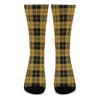 Black And Yellow Tartan Pattern Print Crew Socks