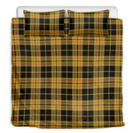 Black And Yellow Tartan Pattern Print Duvet Cover Bedding Set