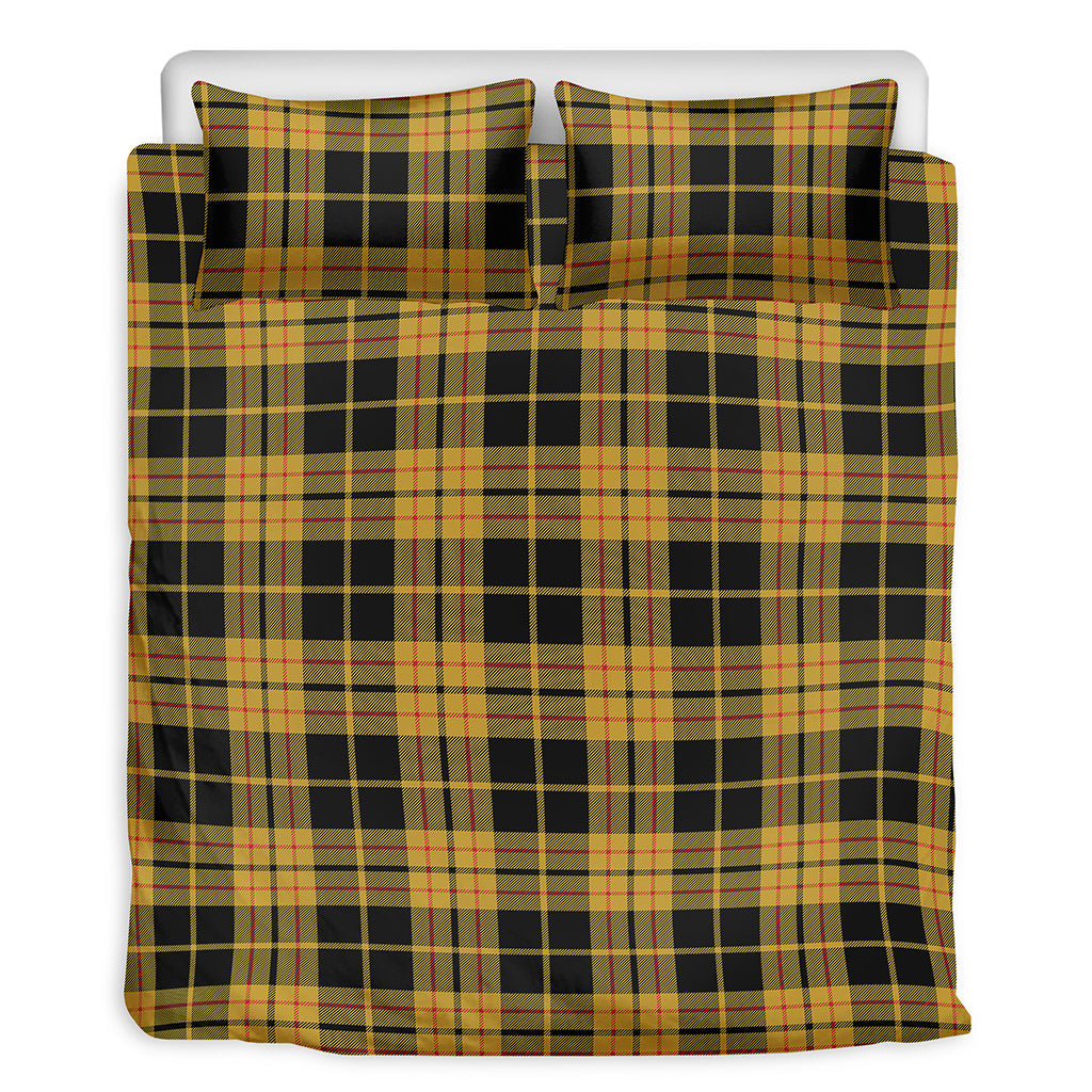Black And Yellow Tartan Pattern Print Duvet Cover Bedding Set