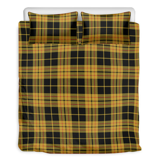 Black And Yellow Tartan Pattern Print Duvet Cover Bedding Set