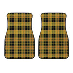 Black And Yellow Tartan Pattern Print Front Car Floor Mats