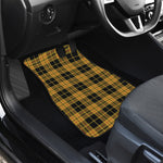 Black And Yellow Tartan Pattern Print Front Car Floor Mats
