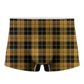 Black And Yellow Tartan Pattern Print Men's Boxer Briefs