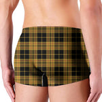 Black And Yellow Tartan Pattern Print Men's Boxer Briefs
