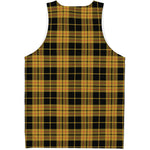 Black And Yellow Tartan Pattern Print Men's Tank Top