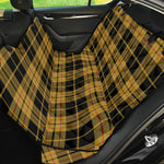 Black And Yellow Tartan Pattern Print Pet Car Back Seat Cover