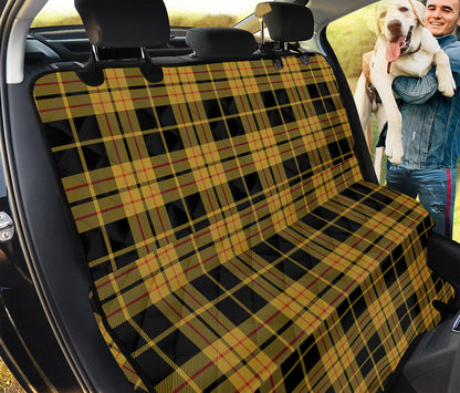 Black And Yellow Tartan Pattern Print Pet Car Back Seat Cover