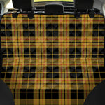 Black And Yellow Tartan Pattern Print Pet Car Back Seat Cover