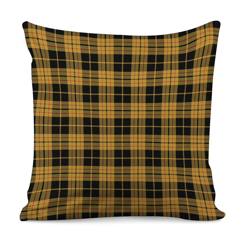 Black And Yellow Tartan Pattern Print Pillow Cover