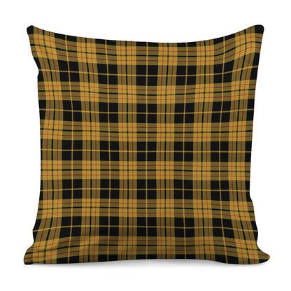 Black And Yellow Tartan Pattern Print Pillow Cover