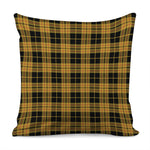 Black And Yellow Tartan Pattern Print Pillow Cover