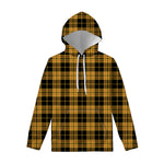 Black And Yellow Tartan Pattern Print Pullover Hoodie