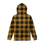 Black And Yellow Tartan Pattern Print Pullover Hoodie