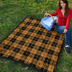 Black And Yellow Tartan Pattern Print Quilt
