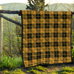 Black And Yellow Tartan Pattern Print Quilt