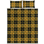 Black And Yellow Tartan Pattern Print Quilt Bed Set
