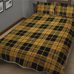 Black And Yellow Tartan Pattern Print Quilt Bed Set