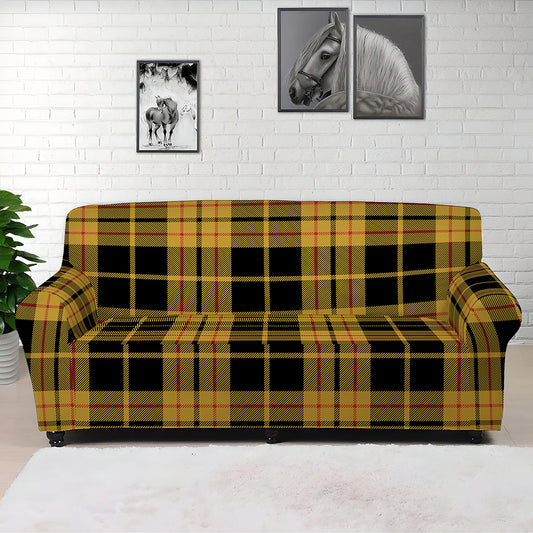 Black And Yellow Tartan Pattern Print Sofa Cover