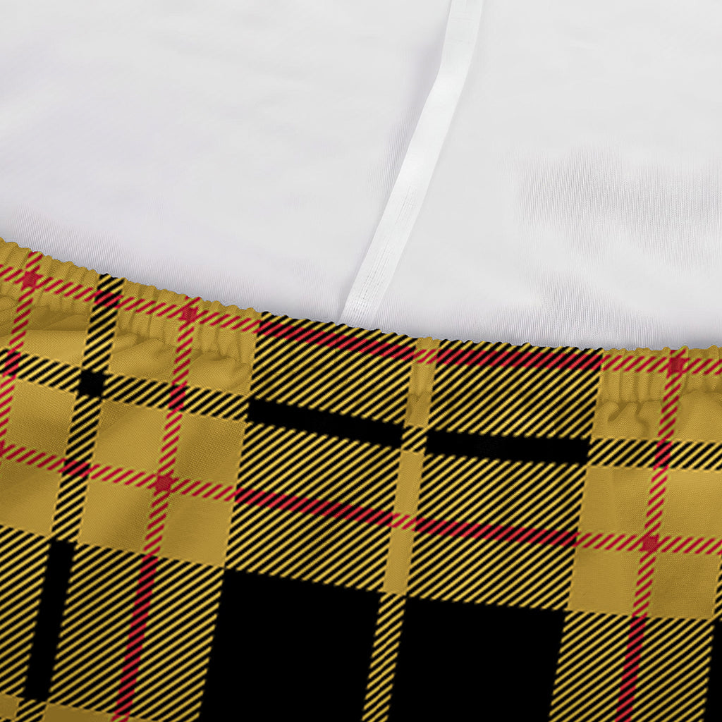 Black And Yellow Tartan Pattern Print Sofa Cover