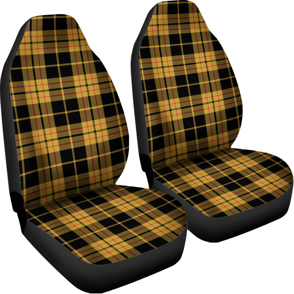 Black And Yellow Tartan Pattern Print Universal Fit Car Seat Covers