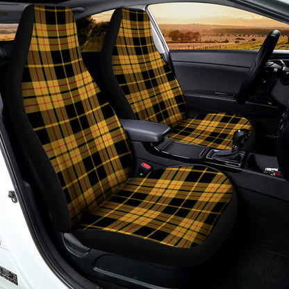 Black And Yellow Tartan Pattern Print Universal Fit Car Seat Covers