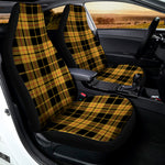 Black And Yellow Tartan Pattern Print Universal Fit Car Seat Covers