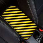 Black And Yellow Warning Striped Print Car Center Console Cover