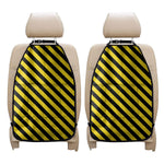 Black And Yellow Warning Striped Print Car Seat Organizers