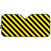 Black And Yellow Warning Striped Print Car Sun Shade