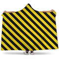 Black And Yellow Warning Striped Print Hooded Blanket
