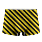 Black And Yellow Warning Striped Print Men's Boxer Briefs