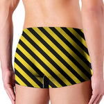 Black And Yellow Warning Striped Print Men's Boxer Briefs