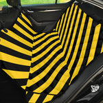 Black And Yellow Warning Striped Print Pet Car Back Seat Cover