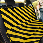 Black And Yellow Warning Striped Print Pet Car Back Seat Cover
