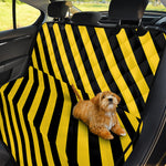 Black And Yellow Warning Striped Print Pet Car Back Seat Cover