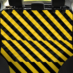 Black And Yellow Warning Striped Print Pet Car Back Seat Cover