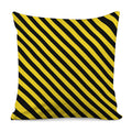 Black And Yellow Warning Striped Print Pillow Cover