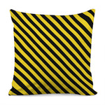 Black And Yellow Warning Striped Print Pillow Cover
