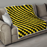 Black And Yellow Warning Striped Print Quilt