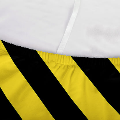 Black And Yellow Warning Striped Print Sofa Cover