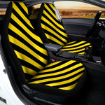 Black And Yellow Warning Striped Print Universal Fit Car Seat Covers